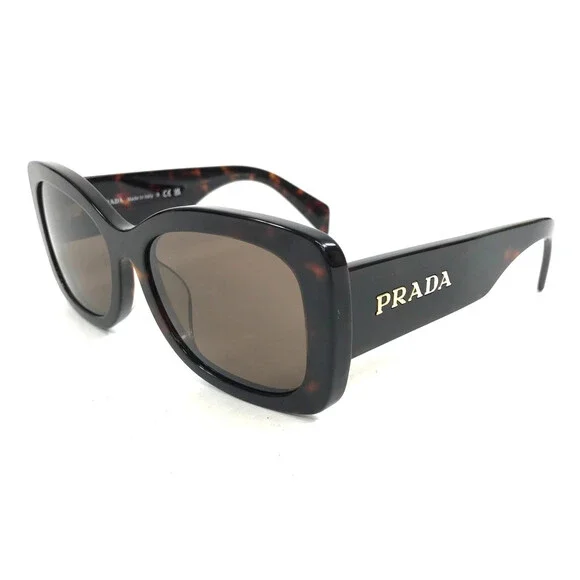 Prada Sunglasses SPRA08-F 16N-5Y1 Dark Tortoise Asian Fit Frames w/ Brown Lenses